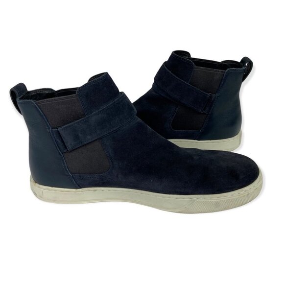 Vince Blue Belmont High Top‎ Sneakers Flat Shoes Mens Size 11 Italian Calf Suede - Picture 12 of 12